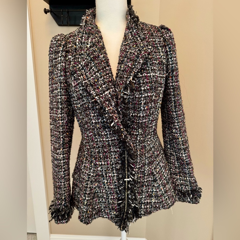 Nordstrom Maginn Multi Colored Tweed Jacket size 6
